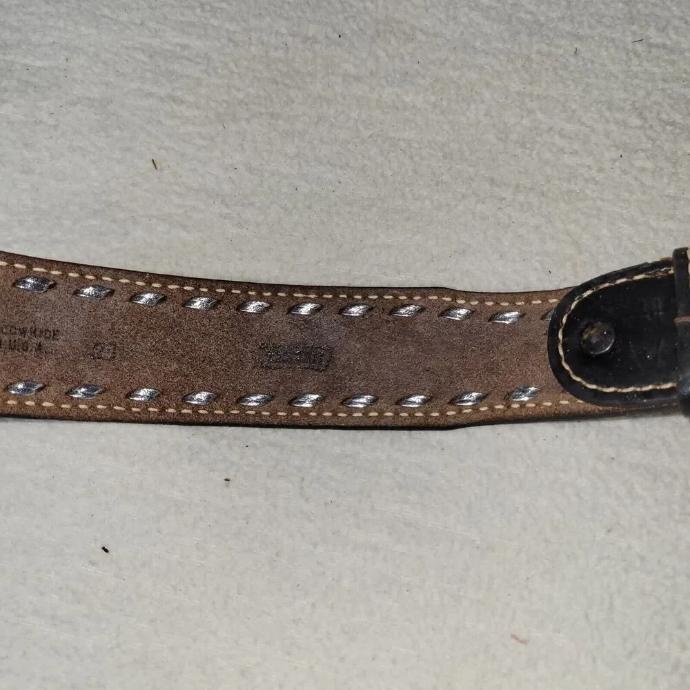Vtg Tex Tan Belt Womens Sz 20 Barbie Buckle Genuine Cowhide 022101 Made In USA